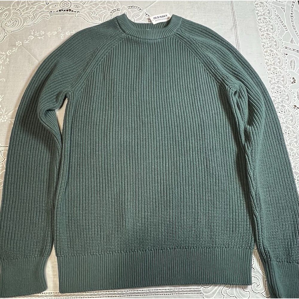 Old Navy Sweater XS Oversized Tunic Length Sage‎ Green 100% Cotton NWT
